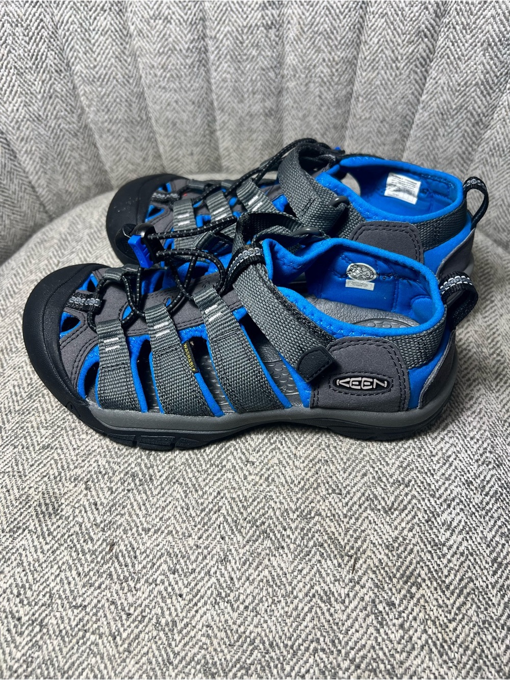 Keen Gray and Blue Kids' Closed-Toe Hiking Sandals